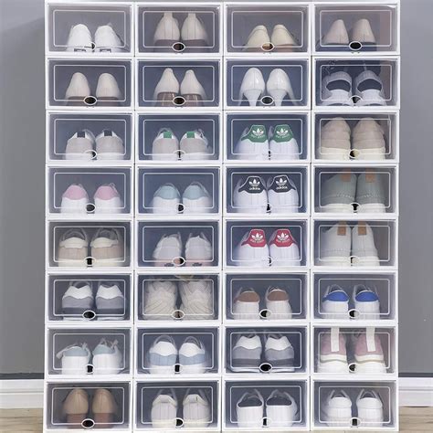 stackable shoe containers open front